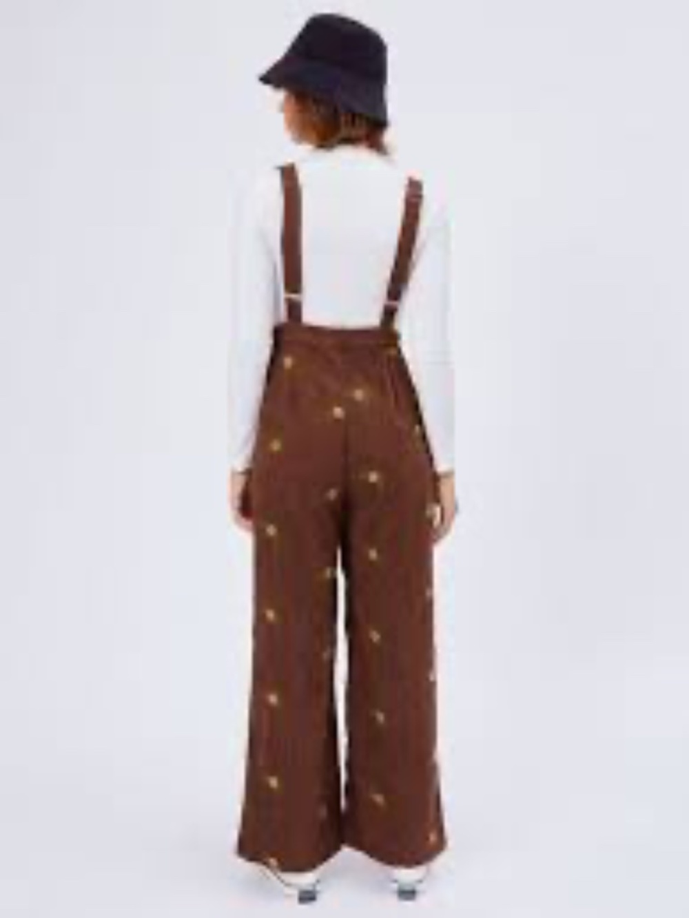 NWT Cider Corduroy Ditsy Floral Embroidered Wide leg Jumpsuit - Picture 2 of 10